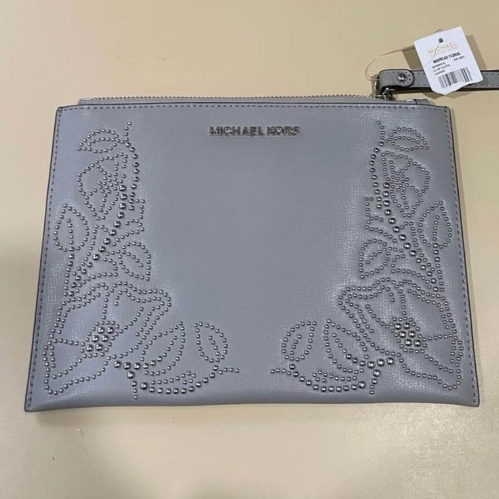 Michael Kors Gray Leathers Wristlet NWT